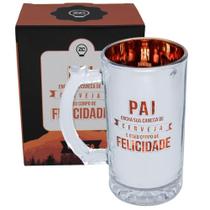 Caneca Chopp Frase Pai Felicidade Vidro Eletrostática 450ML - Zona Criativa Caneca Chopp Frase Pai Felicidade Vidro Eletrostática 450ML - Zona Criativa
