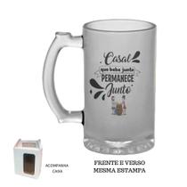 Caneca Chopp Jateada Casal que bebe junto permanece junto