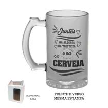 Caneca Chopp Jateada Juntos na alegria na tristeza Caneca Chopp Jateada Juntos na alegria na tristeza
