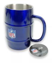 Caneca Chopp NFL Azul Aço Inox Barril 500ML Metal Mug