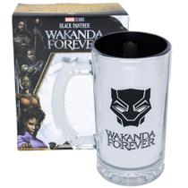 Caneca Chopp Pantera Negra Vidro Pintura Eletrostática 450ML Oficial Marvel - Zona Criativa