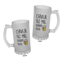Caneca Chopp Vidro 475ml Cerveja Faz Mal, Quando Falta!