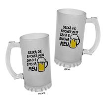 Caneca Chopp Vidro 475ml Deixa de encher o meu saco e encha Caneca Chopp Vidro 475ml Deixa de encher o meu saco e encha