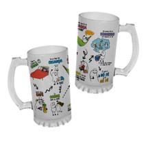 Caneca Chopp Vidro 475ml Grelo Só Fé Hoje eu levantei da Caneca Chopp Vidro 475ml Grelo Só Fé Hoje eu levantei da