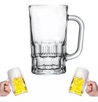 Caneca Chopp Vidro Copo Cerveja Festa Transparente 300ml