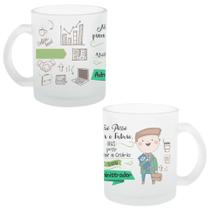 Caneca Chopp Vidro Jateado Profissão Administração ADM RH 325ml 1 Unidade Mod. 01 + Caixinha