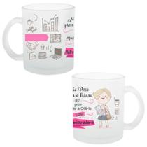 Caneca Chopp Vidro Jateado Profissão Administração ADM RH 325ml 1 Unidade Mod. 04 + Caixinha
