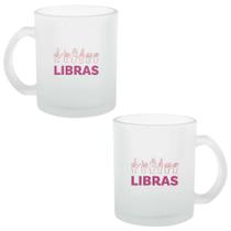 Caneca Chopp Vidro Jateado Sinais Libras 325ml - 1 Unidade + Caixinha