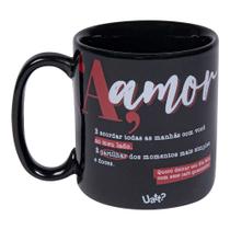 Caneca cilindrica 360ml - dicionario do amor uatt