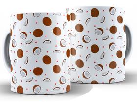 Caneca coco Divertida Porcelana Xícara 325ml + Caixa Presente