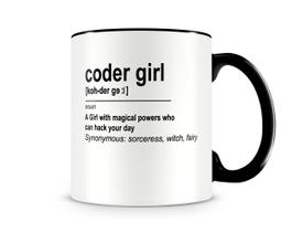 Caneca Coder Girl Preta