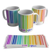 Caneca Código Barras Lgbt Cores Da Bandeira 325ml