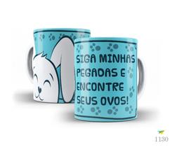 Caneca coelhinho, siga minhas pegadas e encontre seus ovos