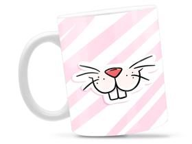 Caneca Coelho Feliz Páscoa Divertida Porcelana Xícara 325ml + Caixa Presente