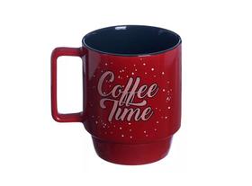 Caneca Coffee Time Hora Do Café 400ml Porcelana Empilhável