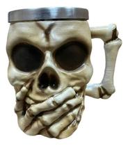 Caneca Colecionavel 3D Resina Caveira Cranio Mudo Tematica