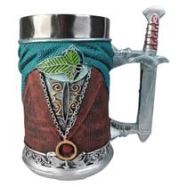 Caneca Colecionável Frodo Bolseiro Aventureiro Alça Ferroada Fantasia Tolkien Medieval Resina Inox Caneca Colecionável Frodo Bolseiro Aventureiro Alça Ferroada Fantasia Tolkien Medieval Resina Inox