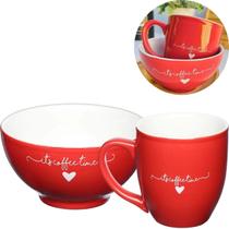 Caneca com Bowl de Porcelana Lamour Its Coffee Time