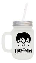 Caneca Com Canudo Harry Potter Mason Jar Caneca Com Canudo Harry Potter Mason Jar