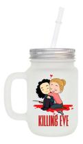 Caneca Com Canudo Mason Jar Da Série Killing Eve Caneca Com Canudo Mason Jar Da Série Killing Eve