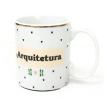Caneca Com Fio De Ouro Arquitetura 300ml Caneca Com Fio De Ouro Arquitetura 300ml