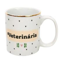 Caneca Com Fio De Ouro Veterinaria 300ml Caneca Com Fio De Ouro Veterinaria 300ml