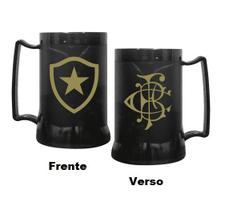 Caneca com Gel Congelante Preta Oficial Escudo Retro Botafogo