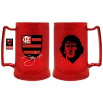 Caneca com Gel Congelante Vermelha Oficial Zico Flamengo - ATACADÃO DO ARTESANATO MDF