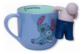 Caneca Com Infunsor Para Chá Disney Stitch 350ml Caneca Com Infunsor Para Chá Disney Stitch 350ml