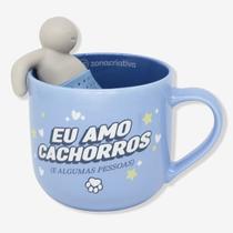 Caneca com Infusor Boneco Amo Dogs 350ml