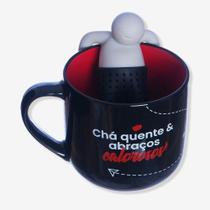 Caneca com Infusor Boneco Chá Quente 350ml - Zona Criativa