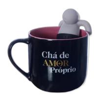 Caneca Com Infusor De Cha Amor Proprio