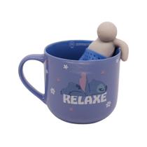 Caneca com Infusor para Cha 350ml Stitch Relaxe Zona Criativa 10026506