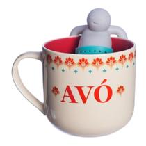 Caneca Com Infusor Vó Seu carinho 10025687 350ml Zonacriativa