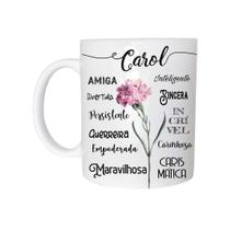 Caneca Com Nome Carol de Plástico Rígido