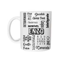 Caneca Com Nome Enzo de Plástico Rígido