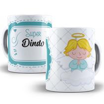 Caneca com nome personalizado super dindo presente padrinho