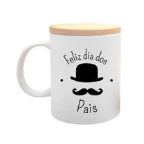 Caneca com Tampa Dia dos Pais - Chapéu e Bigode Caneca com Tampa Dia dos Pais - Chapéu e Bigode