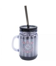 Caneca com Tampa e canudo 420ml - Corinthians