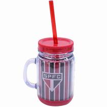 Caneca Com Tampa E Canudo 420ml - São Paulo SPFC