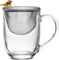 Caneca com Tampa e Filtro Golden Bird 350ml Cristal - Wolff Caneca com Tampa e Filtro Golden Bird 350ml Cristal - Wolff