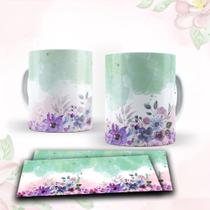 Caneca com tema floral