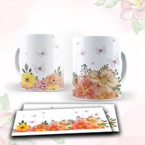 Caneca com tema floral