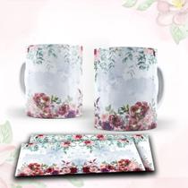 Caneca com tema floral