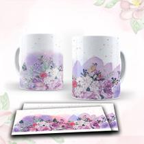 Caneca com tema floral