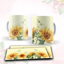 Caneca com tema floral