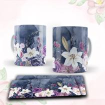 Caneca com tema floral