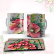 Caneca com tema floral