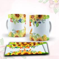 Caneca com tema floral