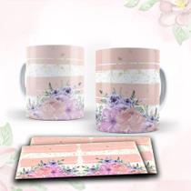 Caneca com tema floral